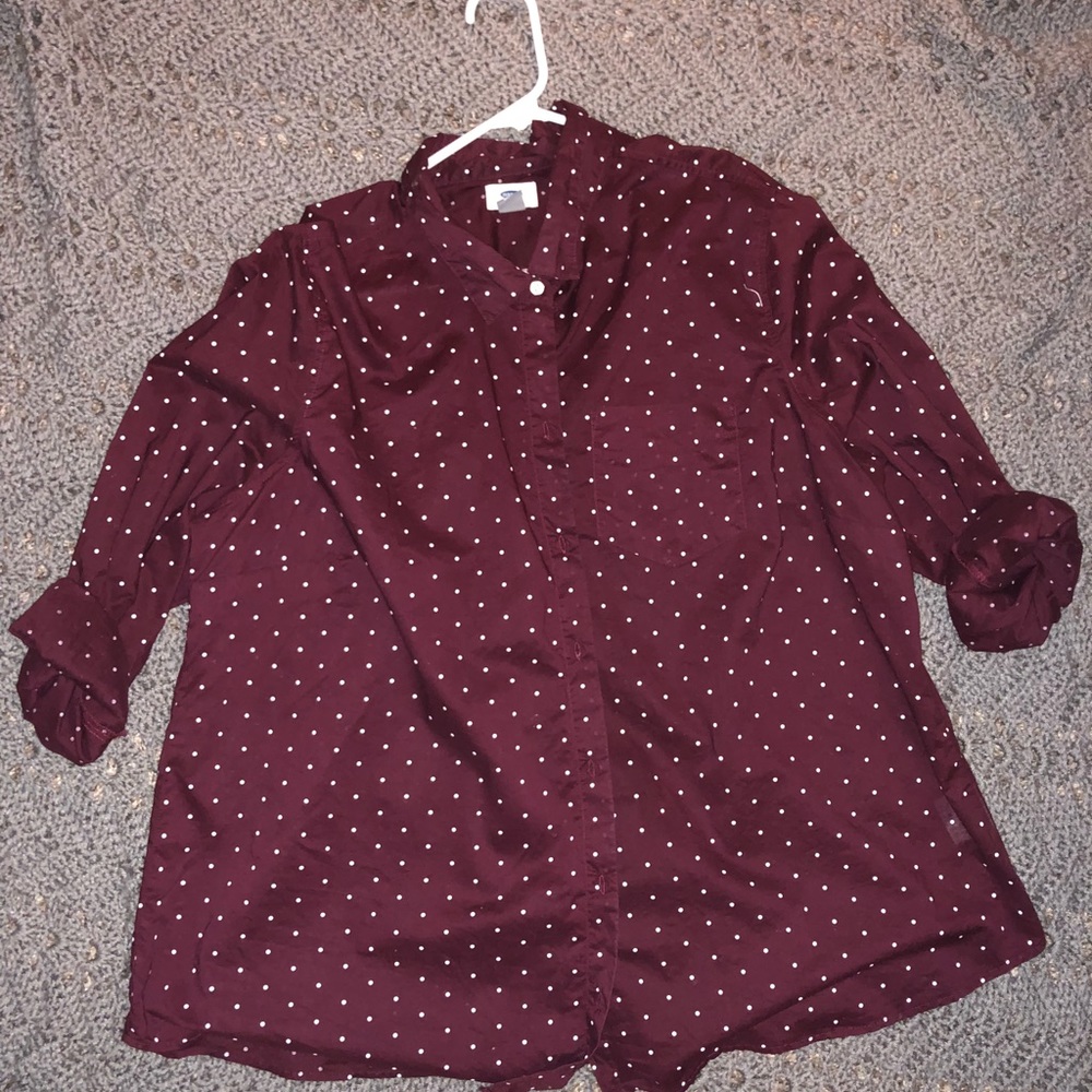 Burgundy button up